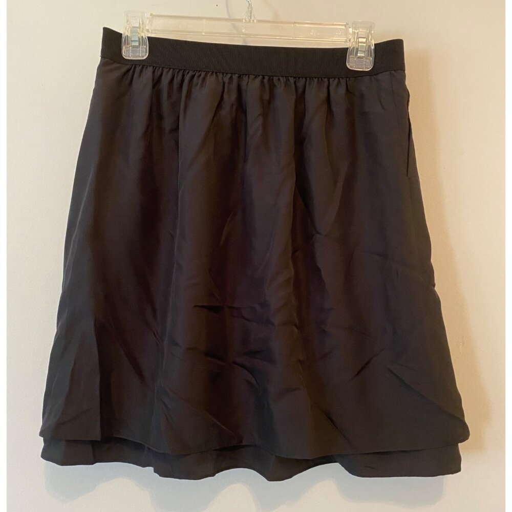 Ann Taylor Womens Black Silk Skirt Size 4